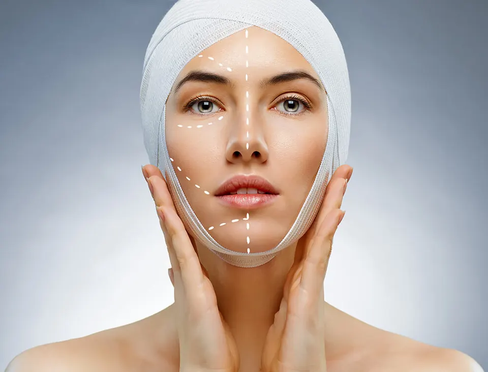 Facial lymphatic drainage massage after surgery